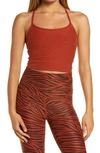 Beyond Yoga Space Dye Crop Tank In Orange Jasper Heather