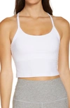 Beyond Yoga Spacedye Slim Racerback Cropped Tank Top In Cloud White In Cloud White