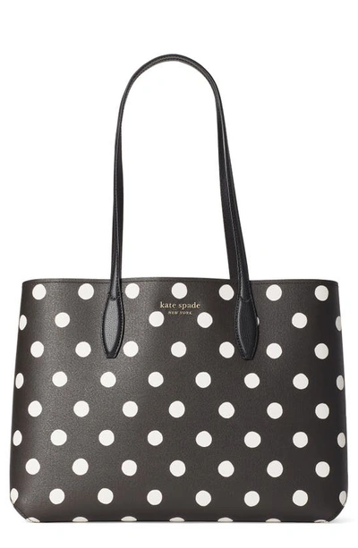 Kate Spade All Day Sunshine Dot Large Coated Canvas Tote In Black Multi