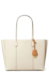 Tory Burch Perry Leather Tote In New Ivory