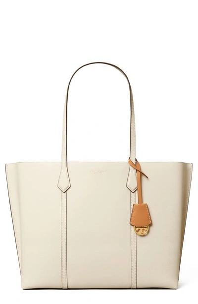 Tory Burch Perry Leather Tote In New Ivory