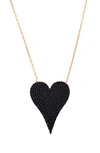 Shymi Pavé Heart Pendant Necklace In Black