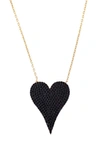 SHYMI SHYMI PAVÉ HEART PENDANT NECKLACE,N-018-G-BLACK