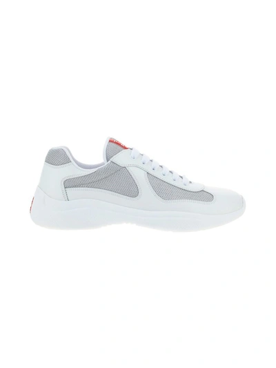 Prada White Americas Cup Patent Leather Sneakers