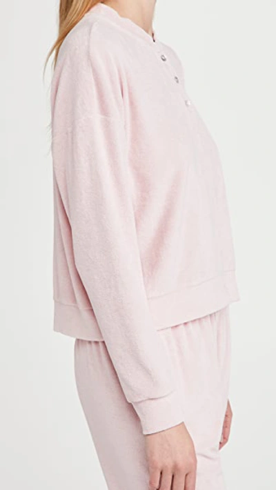 Donni Terry Henley Sweatshirt In Peony