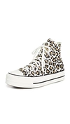 CONVERSE CHUCK TAYLOR ALL STAR LEOPARD PLATFORM HIGH TOP SNEAKERS,CNVSM30999