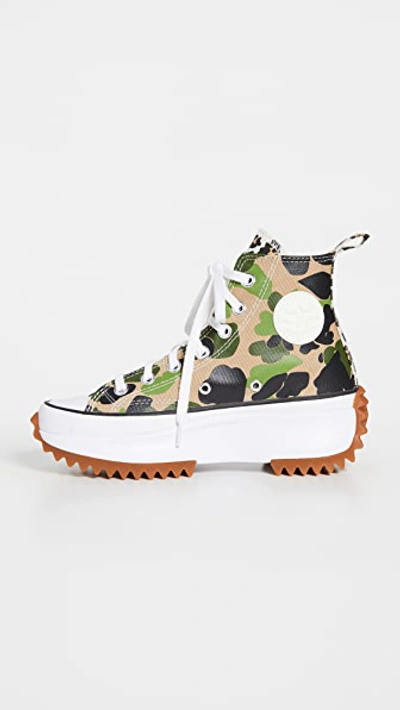 Converse Beige Camouflage Run Star Hike High Sneakers