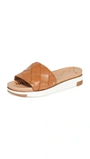 Sam Edelman Women's Adaley Woven Platform Slide Sandals In Saddle