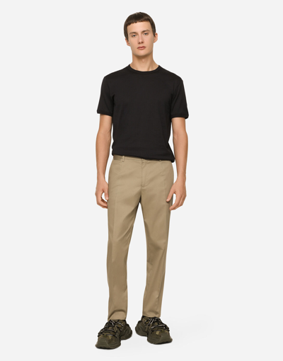 Dolce & Gabbana Wool And Silk Pants In Beige