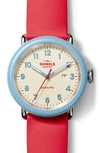 SHINOLA DETROLA THE SPF SILICONE STRAP WATCH, 43MM,S0120211580