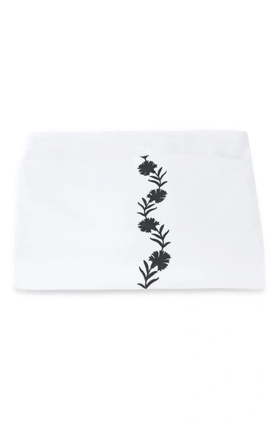 Matouk Daphne Floral Embroidered Duvet Cover In Charcoal