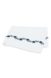 Matouk Daphne Floral Embroidered 520 Thread Count Flat Sheet In Sea