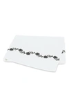 Matouk Daphne Floral Embroidered 520 Thread Count Flat Sheet In Charcoal