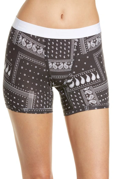 Tomboyx Stretch Tencel(r) Modal 4.5-inch Trunks In Gray Bandana Patchwork