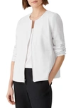 Eileen Fisher Zip Front Organic Cotton Blend Jacket In White