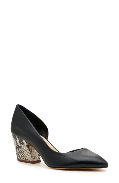 Botkier Sena Half D'orsay Pump In Black/ Snake Nappa Leather