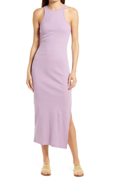 French Connection Rasha Ribbed Jersey Racerback Midi Dress In Summer Lavender