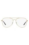 Michael Kors 56mm Aviator Optical Glasses In Pale Gold