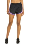Nike Dri-fit Tempo Running Shorts In Black/ Fuchsia/berry/ Wolf