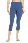 Zella Live In High Waist Pocket Crop Leggings In Navy Denim