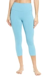Zella Live In High Waist Pocket Crop Leggings In Teal Dolphin