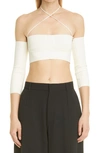 Ambush Off-the-shoulder Stretch-woven Top In Pink