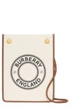 BURBERRY SMALL LOGO CANVAS & LEATHER CROSSBODY POUCH,8038822