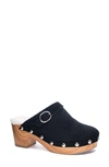 Chinese Laundry Carlie Sherpa-lined Clogs In Black Suede