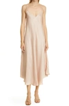 L Agence Lorraine Sleeveless Trapeze Midi Dress In Pecan