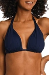 La Blanca Island Blanca Halter Bikini Top In Indigo