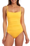 La Blanca Island Goddess One-piece Swimsuit In Marigold