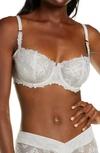 Chantelle Lingerie Champs Elysees Unlined Lace Demi Bra In Platinum