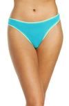 On Gossamer Mesh Hip G-string In Aqua Surf