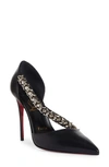 CHRISTIAN LOUBOUTIN DEOMINA CHAIN SPIKE POINTED TOE PUMP,3210791