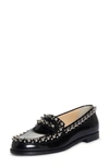 Christian Louboutin Mattia Spikes Studded Patent-leather Loafers In Black