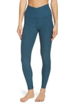 Beyond Yoga Spacedye At Your Leisure High Waisted Midi Legging In Stellar Blue Heather