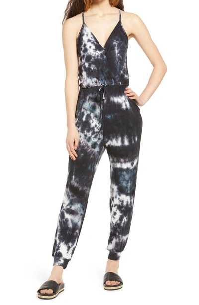 Fraiche By J Tie Dye Cami Jumpsuit In Black