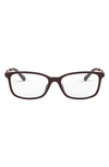Michael Kors 54mm Rectangular Optical Glasses In Cordovan