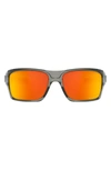 Oakley Turbine 65mm Polarized Oversize Sunglasses In Grey