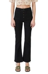 Maje Passion High Waist Flare Jeans In Black In Black