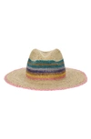 Scala Brenta Multicolor Raffia Hat In Natural