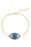 Shymi Eye Evil Pendant Bracelet In Blue/gold