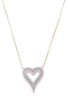 Shymi Enamel Heart Pendant Necklace In Gold / White