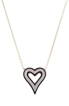 Shymi Enamel Heart Pendant Necklace In Black