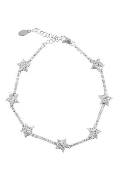 Shymi Pavé Star Station Tennis Bracelet In Grey