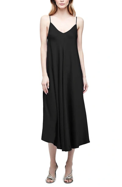 L Agence Lorraine Sleeveless Trapeze Midi Dress In Black