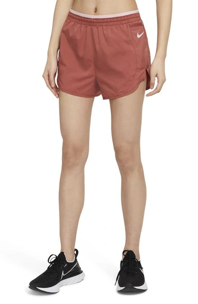 Nike Tempo Luxe Dri-fit Running Shorts In Canyon Rust/ Pink Glaze