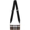 BURBERRY BROWN E-CANVAS CHECK WALLET BAG