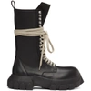 RICK OWENS BLACK BOZO TRACTOR BOOTS