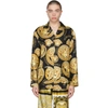 VERSACE BLACK SILK MEDUSA AMPLIFIED PYJAMA SHIRT